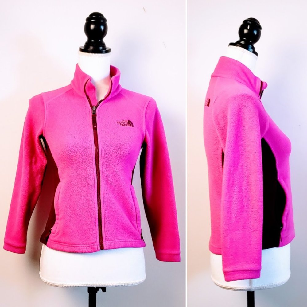 THE NORTH FACE Full Zip Sweater, Pink Purple Colorblock, S (7-8)